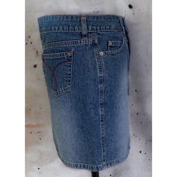 JW Division of Junction West Womens Denim Skirt Size 4 Embroidered Back Pockets - Picture 8 of 12